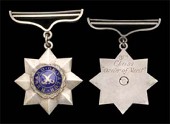 Indian Order of Merit, Military Division, 1st type, 3rd Class, Reward of Valor, silver and enamel , the reverse with...