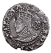 Elizabeth I (1558-1603), Third issue, Three-Farthings, 1574, mm. eglantine, bust 5B, 0.33g/10h (N 2002; S 2571)....