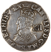 Charles I (1625-1649), Tower mint, Shilling, Gp D, mm. crown, 5.74g/11h (Sharp E2/2; N 2225; S 2787). Spademarked on...