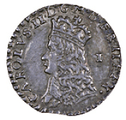 Charles II (1660-1685), Hammered coinage, Penny, mm. crown on rev. only, machine made, 0.51g/6h (ESC 2271; N note on...