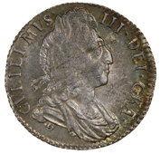 William III (1694-1702), Sixpence, 1697, third bust, large crowns, late harp (ESC 1566; S 3538). Centres weak,...