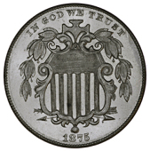 United States of America, United States, Proof 5 Cents, 1875, Shield type, edge plain, 5.01g/6h. Brilliant (£150-200)