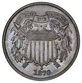United States of America, United States, Proof 2 Cents, 1870, edge plain, 6.32g/6h. Brilliant, rare (£200-300)