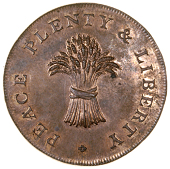 Cambridgeshire, Cambridge, David Hood, Milton’s Halfpence (2), wheatsheaf, rev. legend, edges plain, thin flan,...
