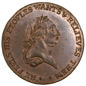 Gloucestershire, Badminton, mule Halfpence by Kempson (4), all with bust of George III, revs. wheatsheaf, 9.00g/6h...