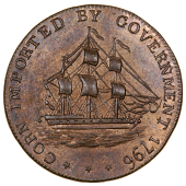 Gloucestershire, Badminton, mule Halfpence by Kempson (7), all with ship, revs. beggar, 9.41g/6h (DH 31), legend,...