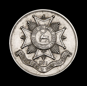 XVI Bedfordshire & Hertfordshire, Regimental Rifle Club, rev. engraved, ‘L/C. R. E. Brown’, 38mm., silver,...