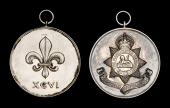 96th Manchester Regiment, obv. fleur de lys, ‘XCVI’ below, rev. wreath and engraved, ‘Runner-up, Open Light...