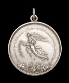 Royal Horse Artillery, winged figure of Victory bearing garland, engraved, ‘Presented by C. W. Bacon ..., Norwich,...