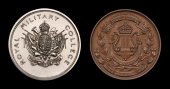 Royal Military Academy (2), Gymnastic Competition, rev. engraved, ‘Highest Score’ (R. L. Haymes, July 1891),...