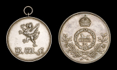 Royal Welsh Fusiliers, obv. dragon, rev. engraved, ‘Fus. Galsworthy, Runner up, Feathers, Dalhousie 1925’,...