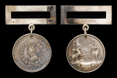 Westmorland and Cumberland Yeomanry Cavalry, obv. head of Queen Victoria facing left within a wreath, rev. two...