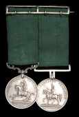 Pair: Quarter Master J. Stone, West Somerset Yeomanry

West Somerset Yeomanry Medal, obv. horseman with sword, in...