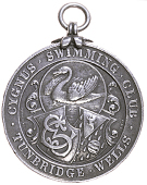 Water Polo, City of London Swimming & Life-Saving Association, a silver award medal by Vaughton, City arms and...