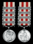 A rare 4-clasp Indian Mutiny medal to Gunner William Boyle, Bengal Artillery

Indian Mutiny 1857-59, 4 clasps,...