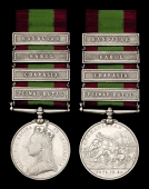 The Second Afghan War medal to Private J. Swiney, 72nd Highlanders

Afghanistan 1878-80, 4 clasps, Peiwar Kotal,...
