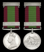 The Second Afghan War medal to Lieutenant C. J. R. Hearsey, 9th Lancers, killed in action in the famous charge at...