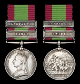 The Second Afghan War Medal to Major-General Arthur Battye, 2nd (P.W.O.) Gurkhas, one of the ‘Fighting Ten’...