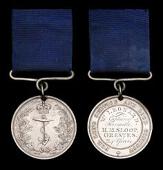 Royal Navy L.S. & G.C., Anchor obverse (Wm. Leonard, Captain of Forecastle, H.M. Sloop Orestes, 24 Years), with old...