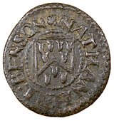 17th Century, Kent, Leeds, Nathaniell Benson, Farthing, 1.22g/3h (BW. 369); Jerimy Rumfeild, Halfpenny, 1670,...