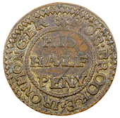 17th Century, Kent, Maidstone, Thomas Bond, Farthing, 1666, 1.33g/12h (N 2627; BW. 380); Rob[ert] Brooke, Halfpenny,...