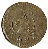 17th Century, Kent, Rochester, Alice Cobham, Farthing, 1.09g/6h (N 2702; BW. 463); John Cobham, Farthing, 1666,...