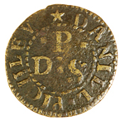 17th Century, Kent, Sandwich, Thomas Kingsford, Halfpenny, 1.42g/6h (N 2727; BW. 500); Dani[e]ll Pichley, Farthing,...