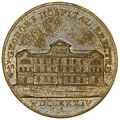 18th Century, Middlesex, Kempson’s London Buildings, Pennies (3), type 2, all in brass, St George’s Hospital,...