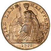 18th Century, Middlesex, Cheapside, John Ching, Halfpenny, 9.78g/6h (DH 282); Corresponding Society, Halfpenny,...