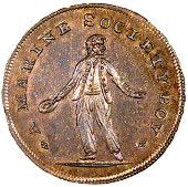 18th Century, Middlesex, Spence’s mule Halfpence (3), Marine Society boy, revs. sailor (2), spence edge, 10.43g/6h...
