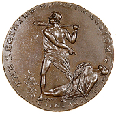 18th Century, Middlesex, Spence’s mule Halfpence (2), Cain slaying Abel, revs. men dancing round fire, 13.01g/12h...