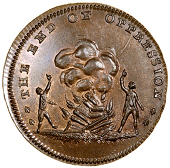 18th Century, Middlesex, Spence’s mule Halfpence (3), men dancing around fire, revs. Indian, 11.52g/6h (DH 823);...