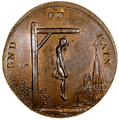 18th Century, Middlesex, Spence’s mule Halfpence (6), man hanging, revs. Pandora’s breeches, 10.31g/6h (DH 827);...