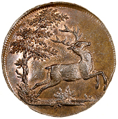 18th Century, Middlesex, Spence’s mule Halfpence (2), stag, revs. snail, 10.37g/6h (DH 862); turnstile, 10.60g/6h...