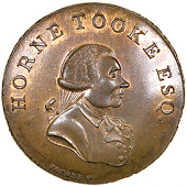 18th Century, Middlesex, Spence’s mule Halfpence (4), bust of John Horne Tooke, revs. three citizens, 11.35g/12h...