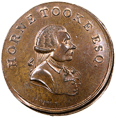 18th Century, Middlesex, Spence’s mule Halfpenny, bust of John Horne Tooke, rev. Sessions House, Old Bailey,...
