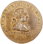 18th Century, Middlesex, Political and Social series, Buck Society, Halfpence, 1796 (3), london edges (2), 9.18g/5h...