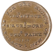 18th Century, Middlesex, Spence’s mule Farthings (4), legend, revs. man on ass, 2.88g/6h (DH 1112); padlock,...