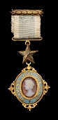 Order of the Star of India, 9ct. gold, silver and enamel, with cameo centre, straight bar suspension, complete with...