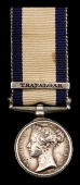 Naval General Service 1793-1840, 1 engraved clasp, Trafalgar, edge engraved, ‘John Parson, Volr. 1st Class, H.M.S....