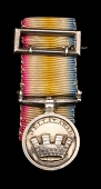 Defence of Jellalabad 1842, Mural Crown, obverse and reverse inscription engraved, swivel straight bar suspension,...