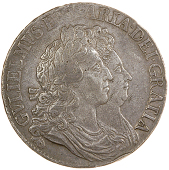 William and Mary (1689-1694), Crown, 1692, edge qvarto (ESC 83; S 3433). A trifle flat on busts and legend at 12...