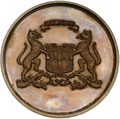 Education: Scotland, Aberdeen, Corporation, a uniface bronze medal, unsigned, arms and supporters, back named (Dux...