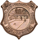 Education: Scotland, Golspie, Sutherland Technical School, Meldola Prize, a bronze shield-shaped award by Vaughton,...