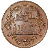 Exhibitions: England and Wales, Kendal, Kendal and District Industrial Exhibition, 1872, a bronze award medal by J....