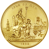 Exhibitions: Isle of Man, Isle of Man International Exhibition of Industry, Science and Art, 1892, a gilt-bronze...