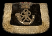 Sherwood Rangers Yeomanry, a fine and scarce Victorian officer’s full dress flap pouch, the black leather box...