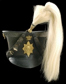 Queen’s Own Worcestershire Yeomanry Cavalry, a very fine and original officer’s ‘bell top’ shako c1838-1849,...