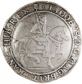 James VI (1567-1625), James VI, Ninth coinage, Sixty Shillings, mm. thistle-head, 29.89g/8h (B 1, fig. 972; S 5501)....