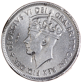 British West Africa, George VI, Trial Shilling, 1952, in chromised mild steel, crowned bust left, trial in front,...